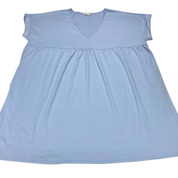 Charlotte Avery Dress Sz XL Blue Short Sleeve V Neck Oversize Comfy Loungewear - Picture 3 of 16